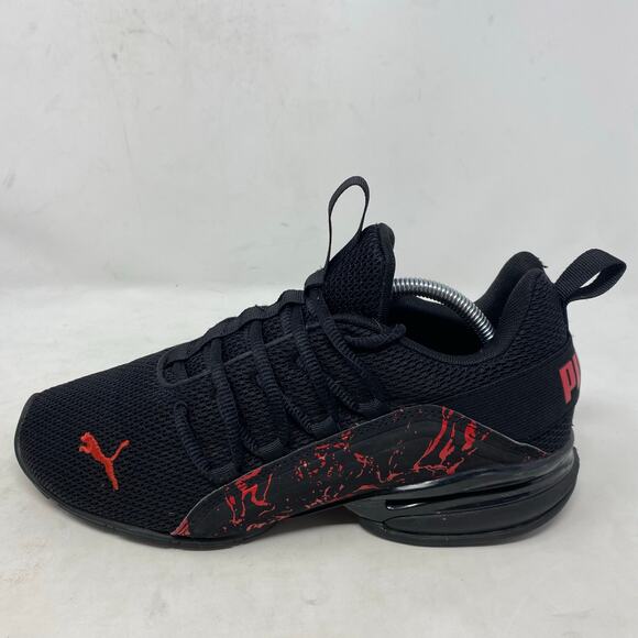 PUMA Viz Runner Rapid Black Red Training Sneakers Youth 7C - Picture 2 of 9